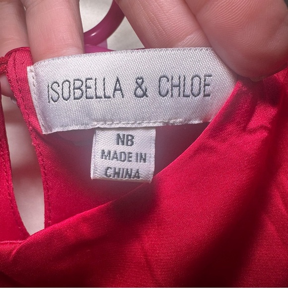 Isobella & Chloe Red Bow Gown Dress Newborn Christmas Festive - Picture 6 of 7